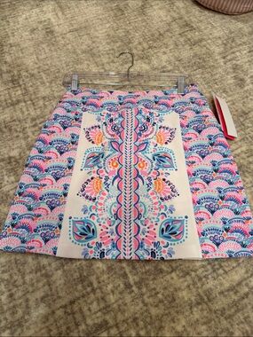Lilly Pulitzer Pink, Blue & White Printed Mini Skirt